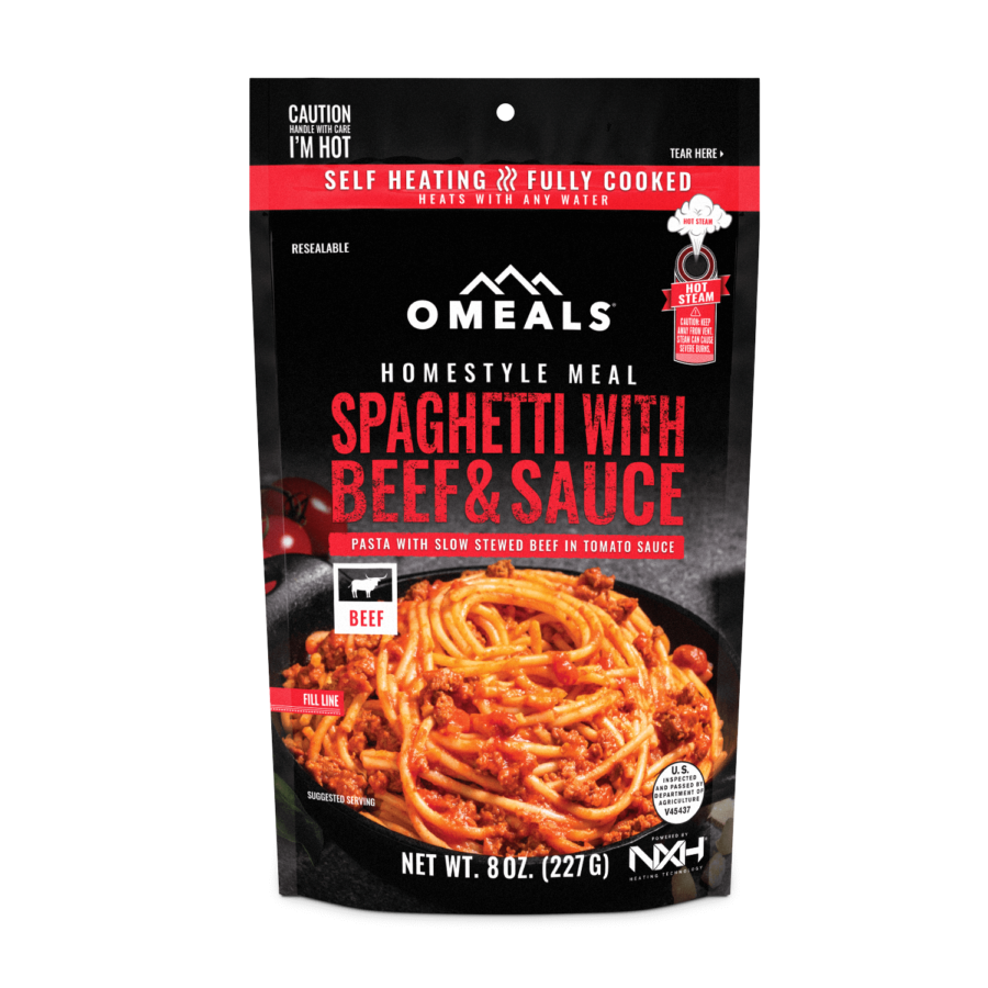 Trail Industries | Omeals Self Heating Meals | Spaghetti with Beef and Sauce