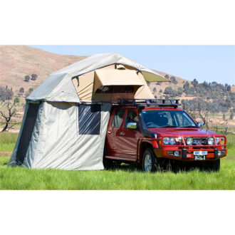 ARB Series III Roof Top Tent with Annex mounted to car