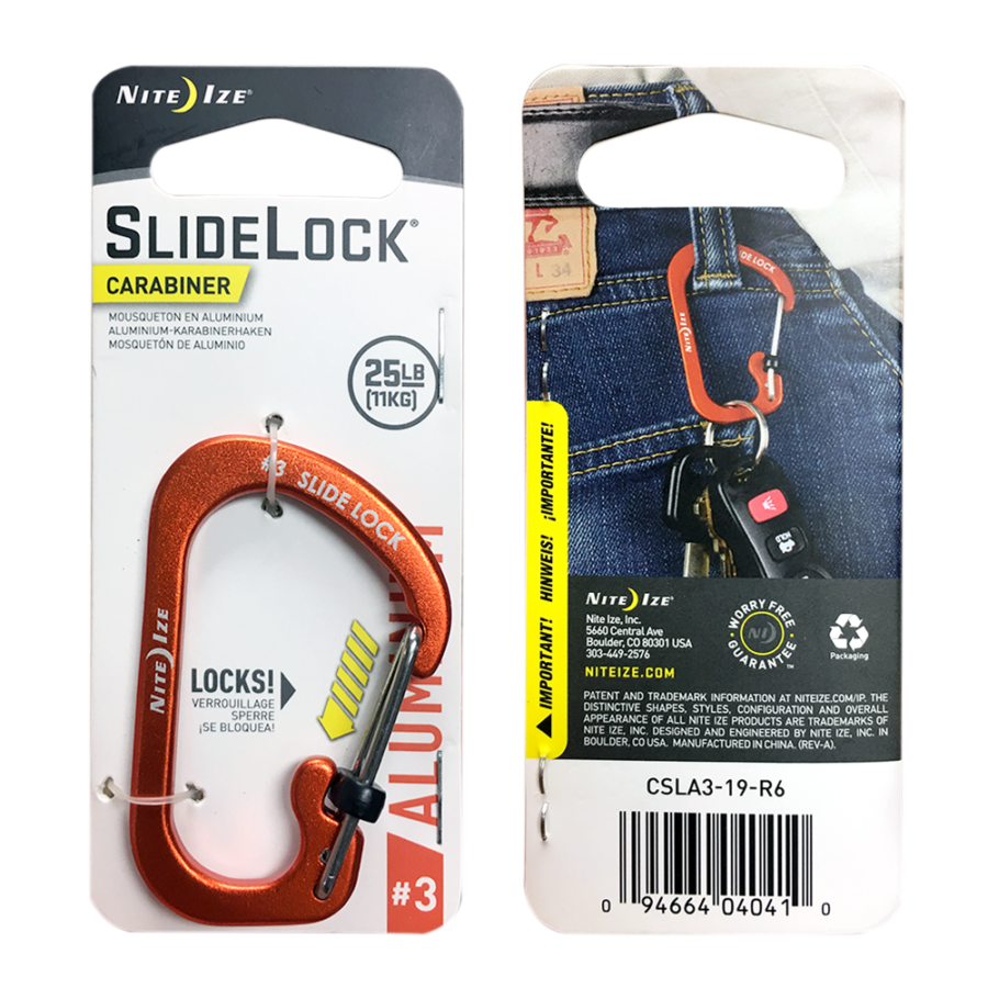Trail Industries | NiteIze | SlideLock Carabiner No3 Orange
