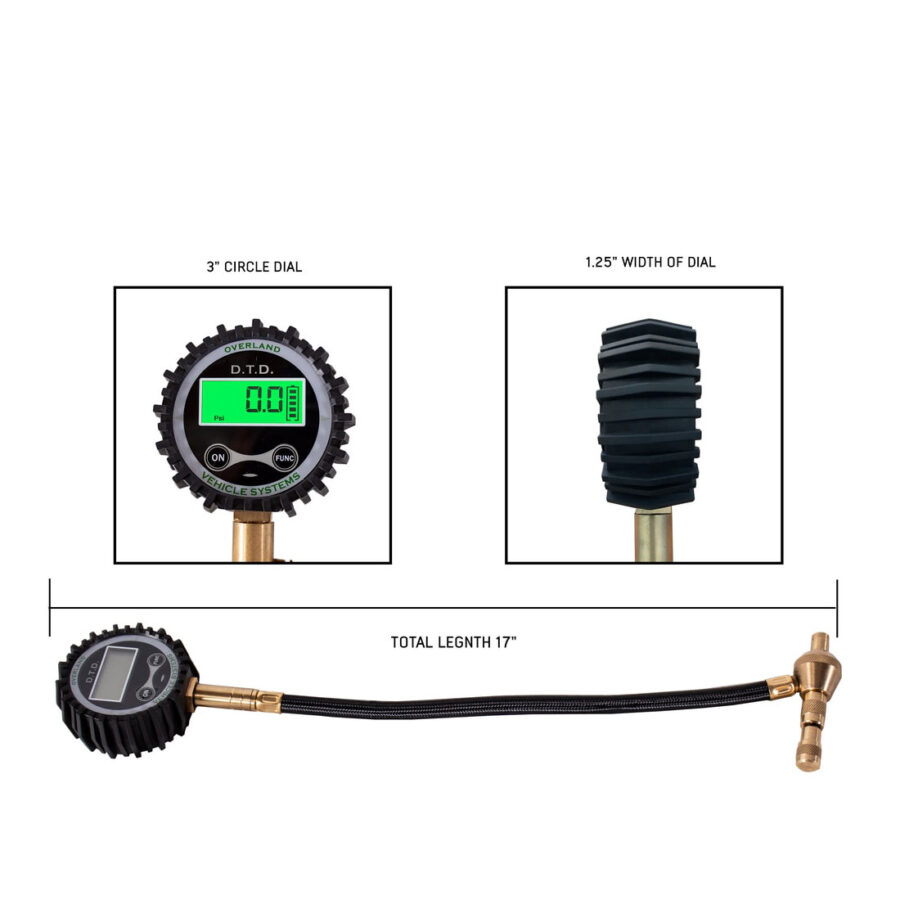 Trail Industries | Overland Vehicle Systems | OVS | Digital Tire Deflator with Valve Kit and Storage Bag Universal