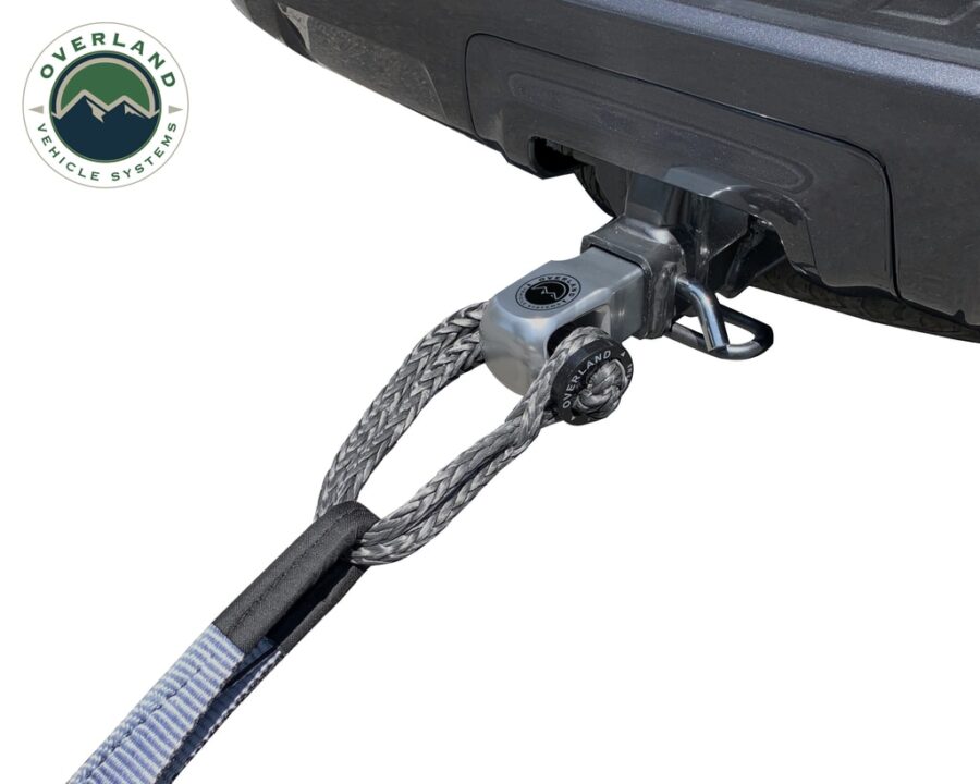Trail Industries | Overland Vehicle Systems | Soft Shackle 5/8" with Collar 44.5 lb and Aluminum Receiver Mount