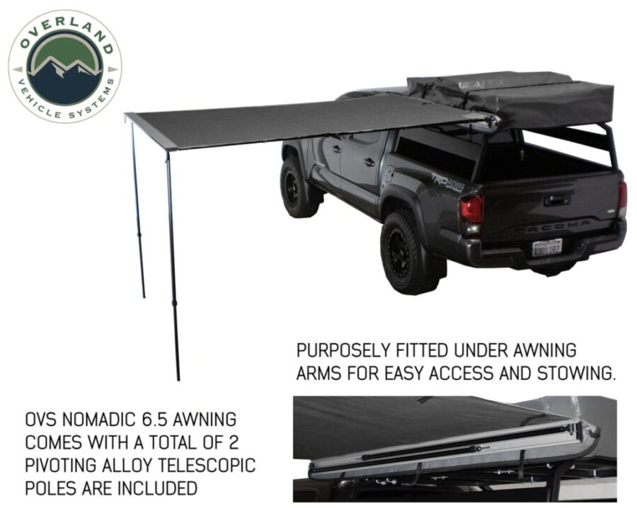 Trail Industries | Overland Vehicle System | OVS Nomadic Awning 2.0 6.5' with Black Cover Universal