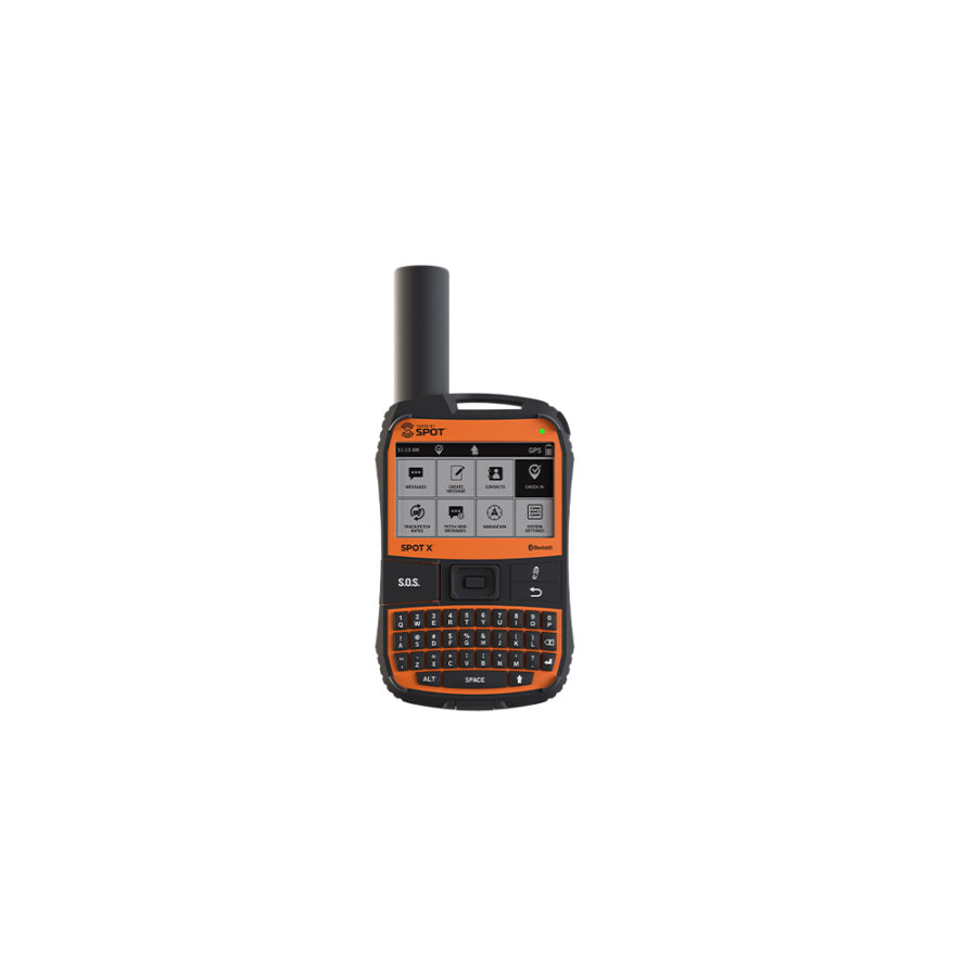 SPOT X 2-Way Bluetooth Satellite GPS Messenger front view on navigation screen