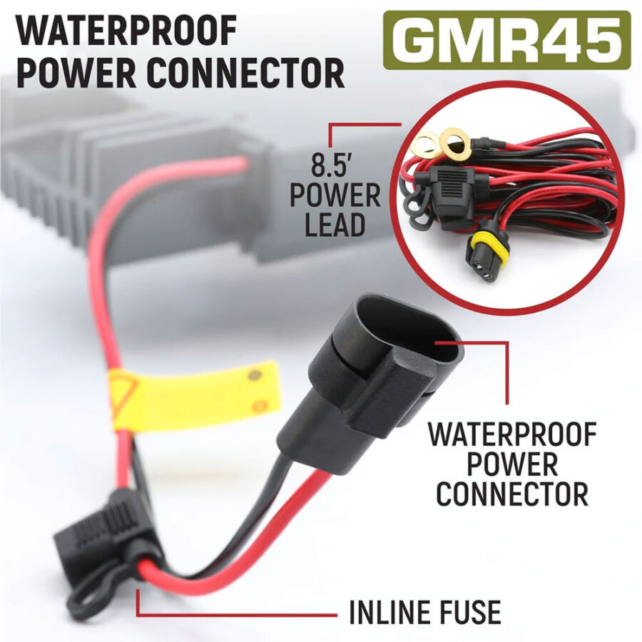 Rugged Radios Jeep Radio Kit GMR45 waterproof power connection