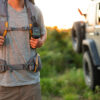 SPOT Gen4 Jeep Edition clipped to guys backpack
