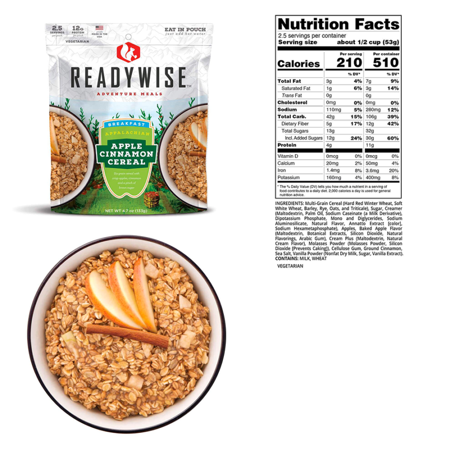 ReadyWise 3 Day Adventure Bag Apple Cinnamon Cereal