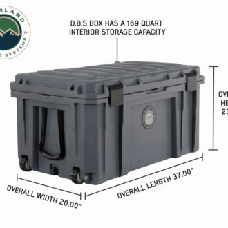 OVS Dark Grey 169 QT Dry Box with Wheels, Drain, and Bottle Opener