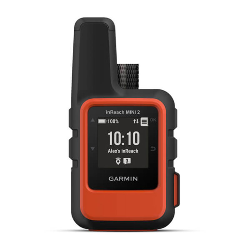 Front side of flame red Garmin inReach mini 2