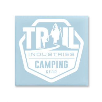 Trail Industries Camping Gear Decal in Gloss White