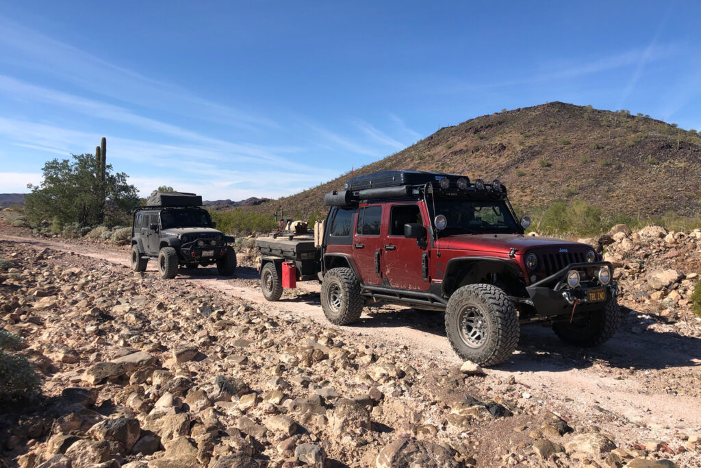 Trail Industries Jeep JKU Wrangler Overlanding in Arizona Desert