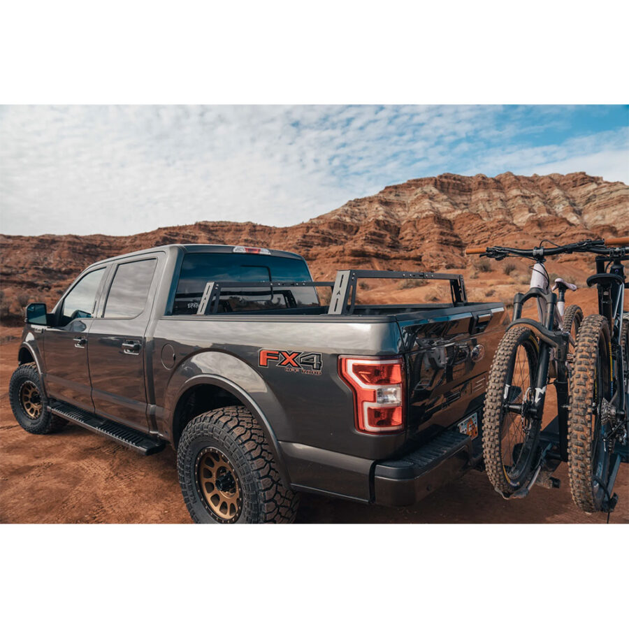 ROAM Universal Bed Bars on truck bed in desert